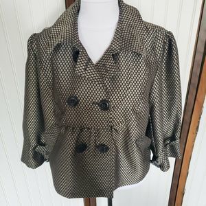 Apt 9 Puff Sleeve Button Raincoat Swing Jacket